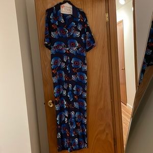Blue floral silk jumper, Tucker size M